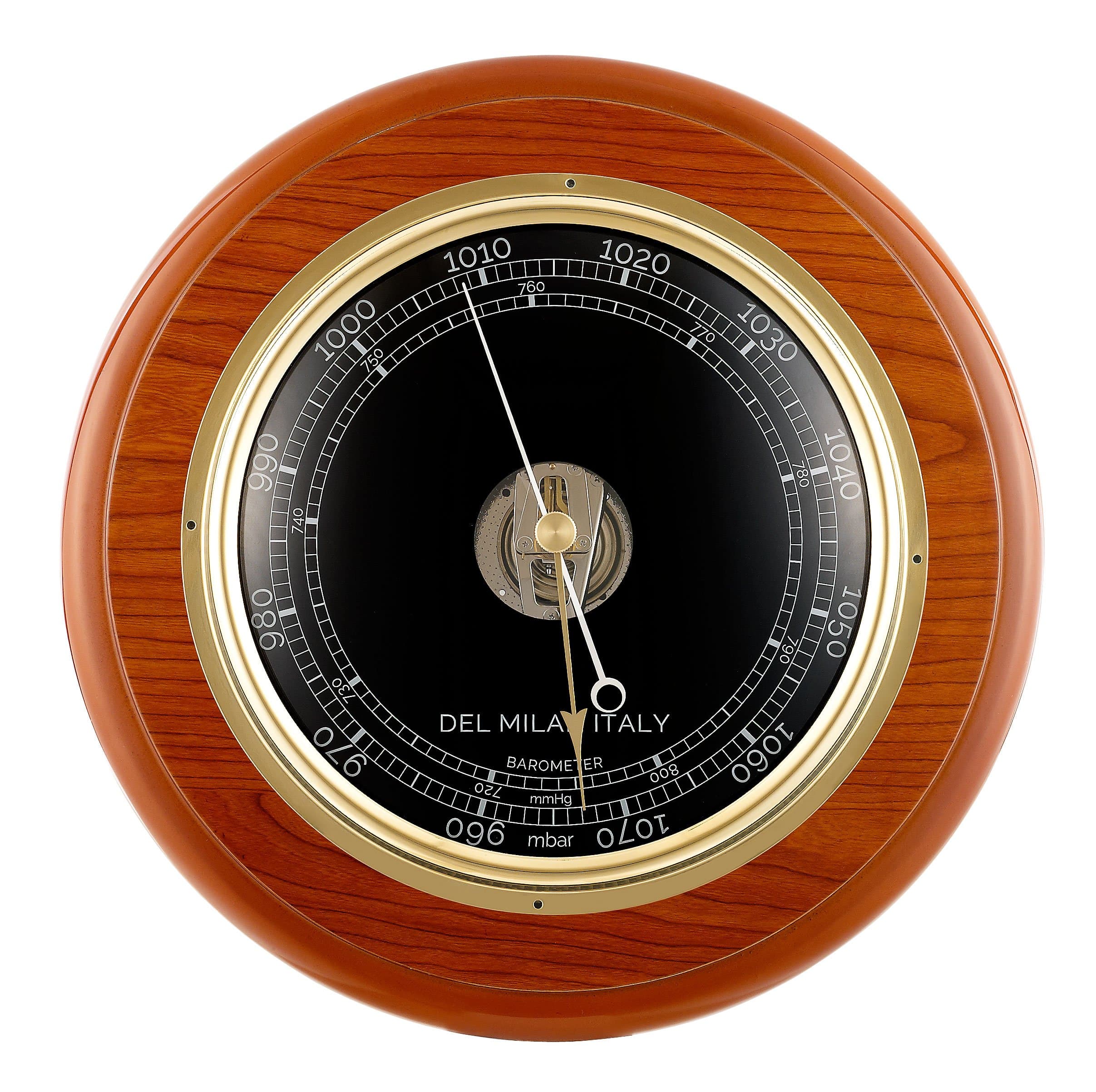 Round Barometer, Teak Finish