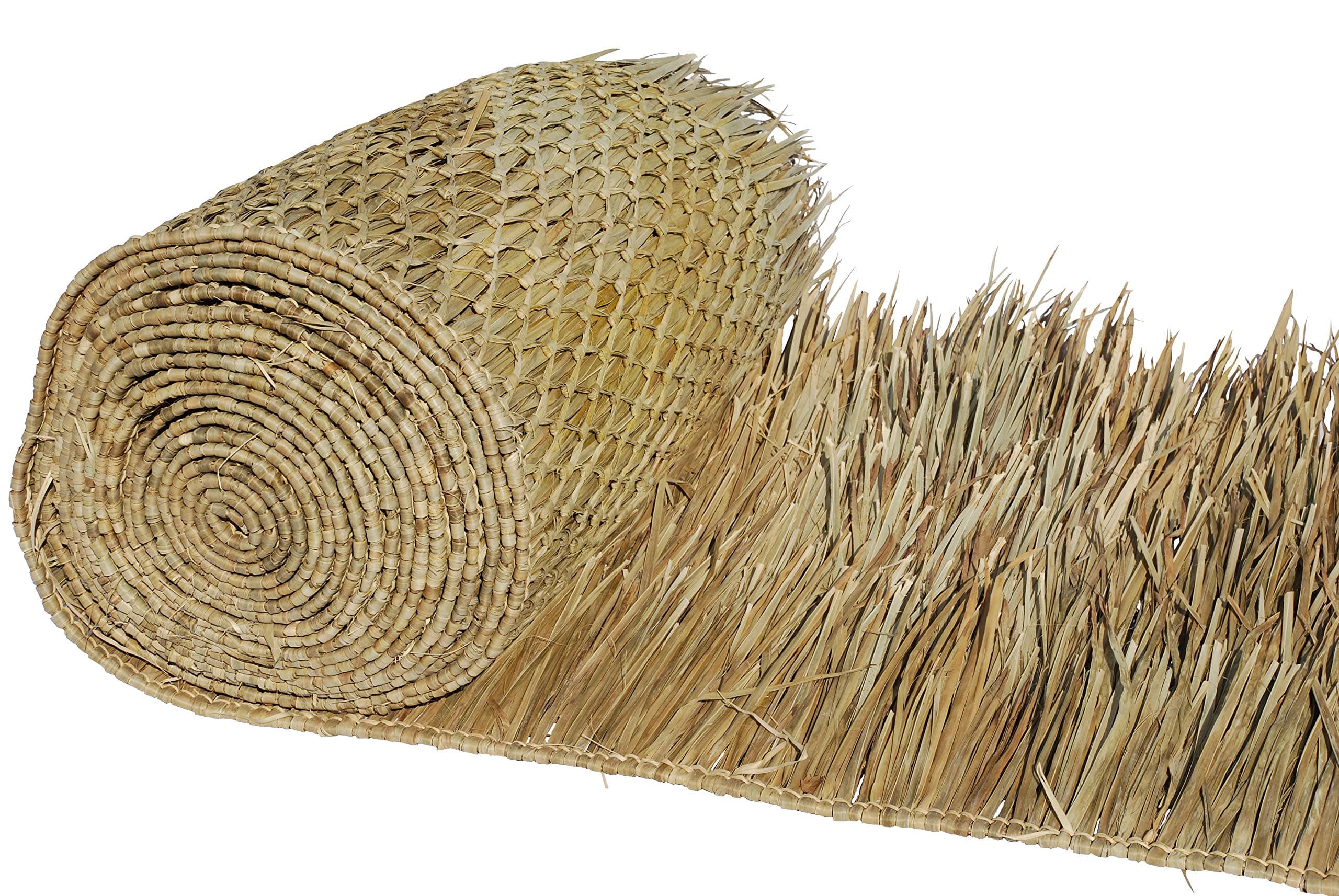 Eco-Friendly Mexican Roof Thatch - Hand-Woven Palm Leaf Roll for DIY Projects, Duck Hunting Camo Mesh, Tiki Bar, Palapa Thatch Roofing, Patio Umbrella - (30” x 60ft)