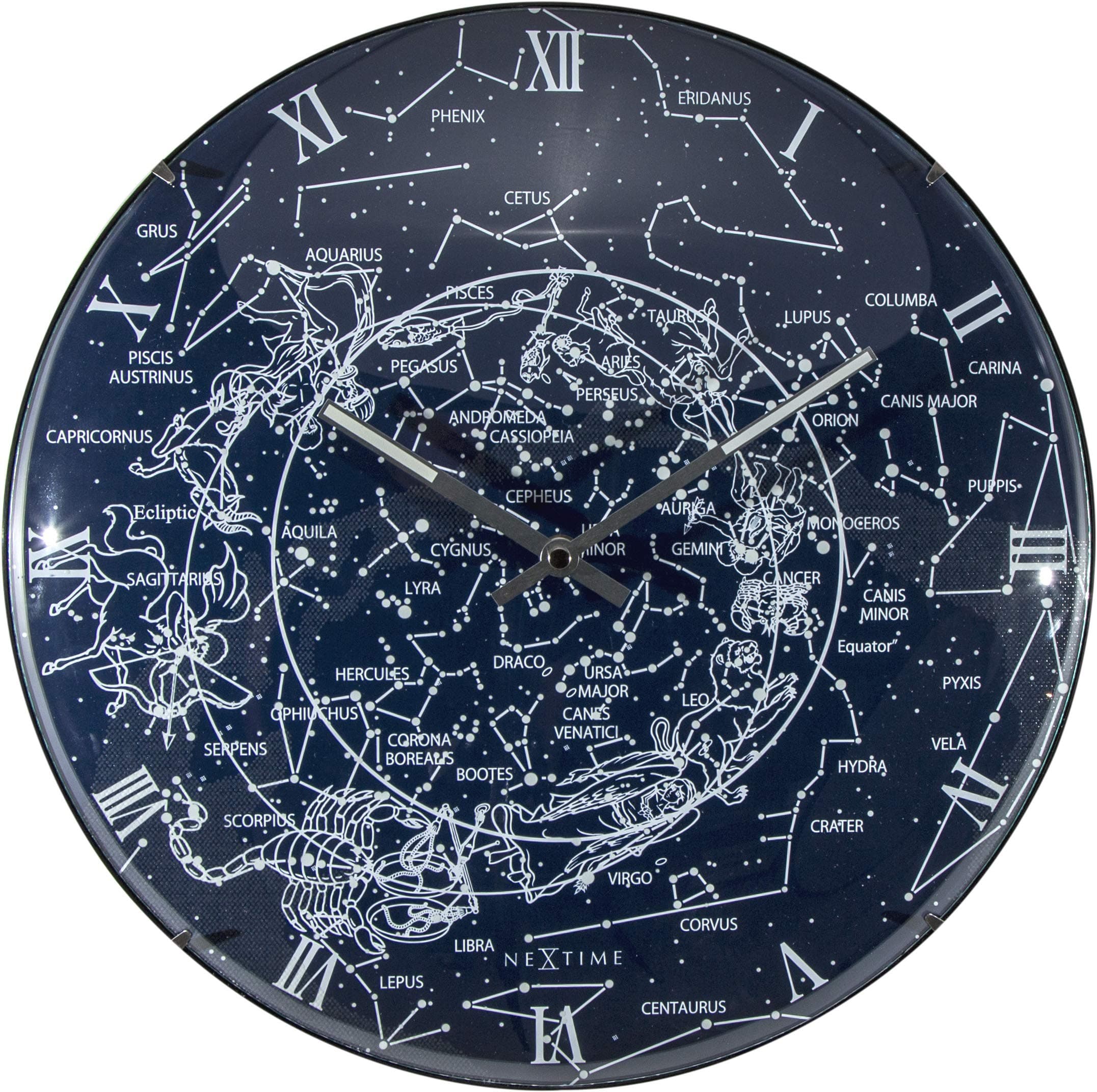 Big Dome Wall Clock, 35 x 35 x 5 cm, Phosphorescent