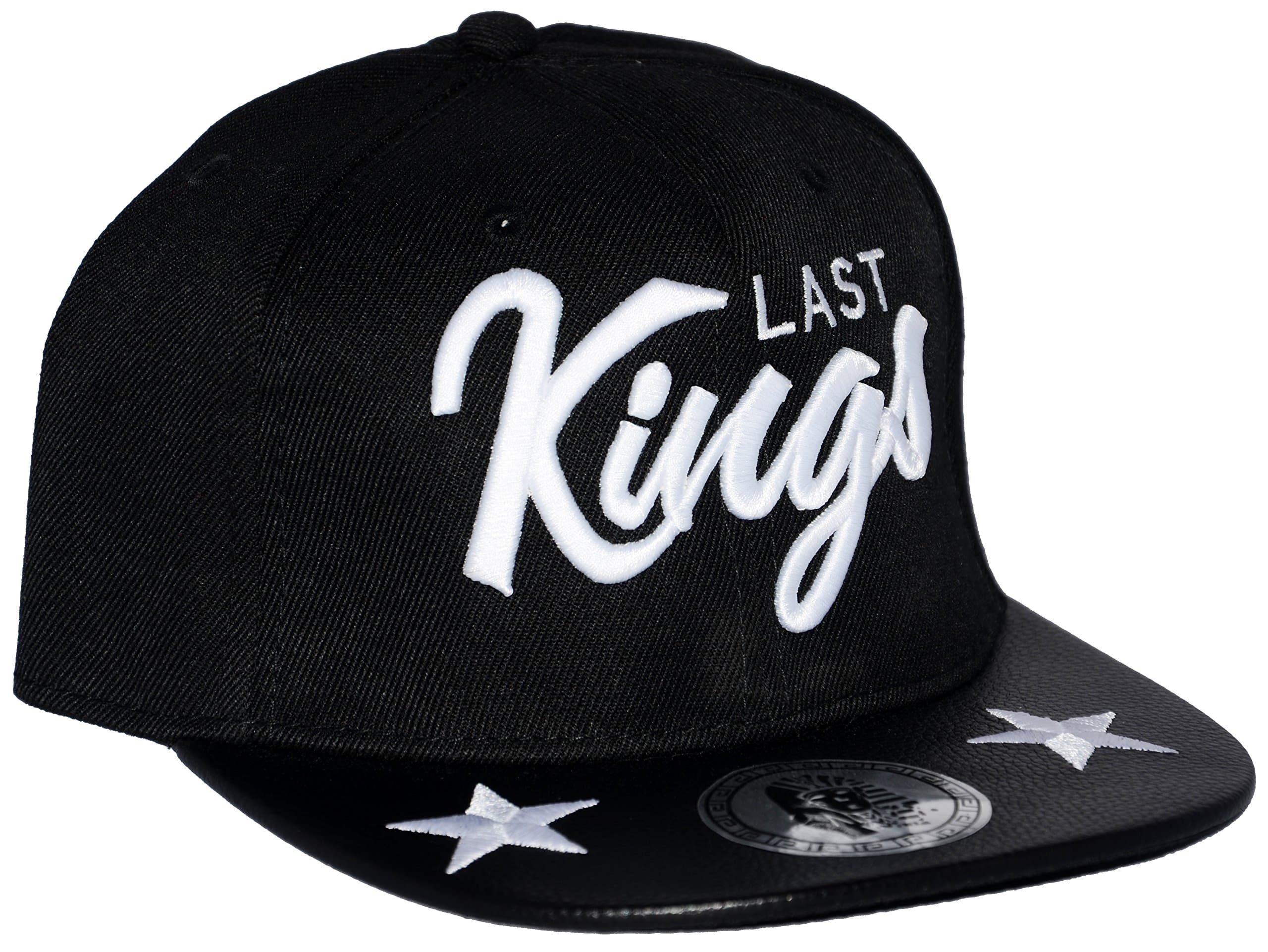 Official Last Kings 'Stars Scripted' Snapback hat. Adjustable Size. (Black/White).