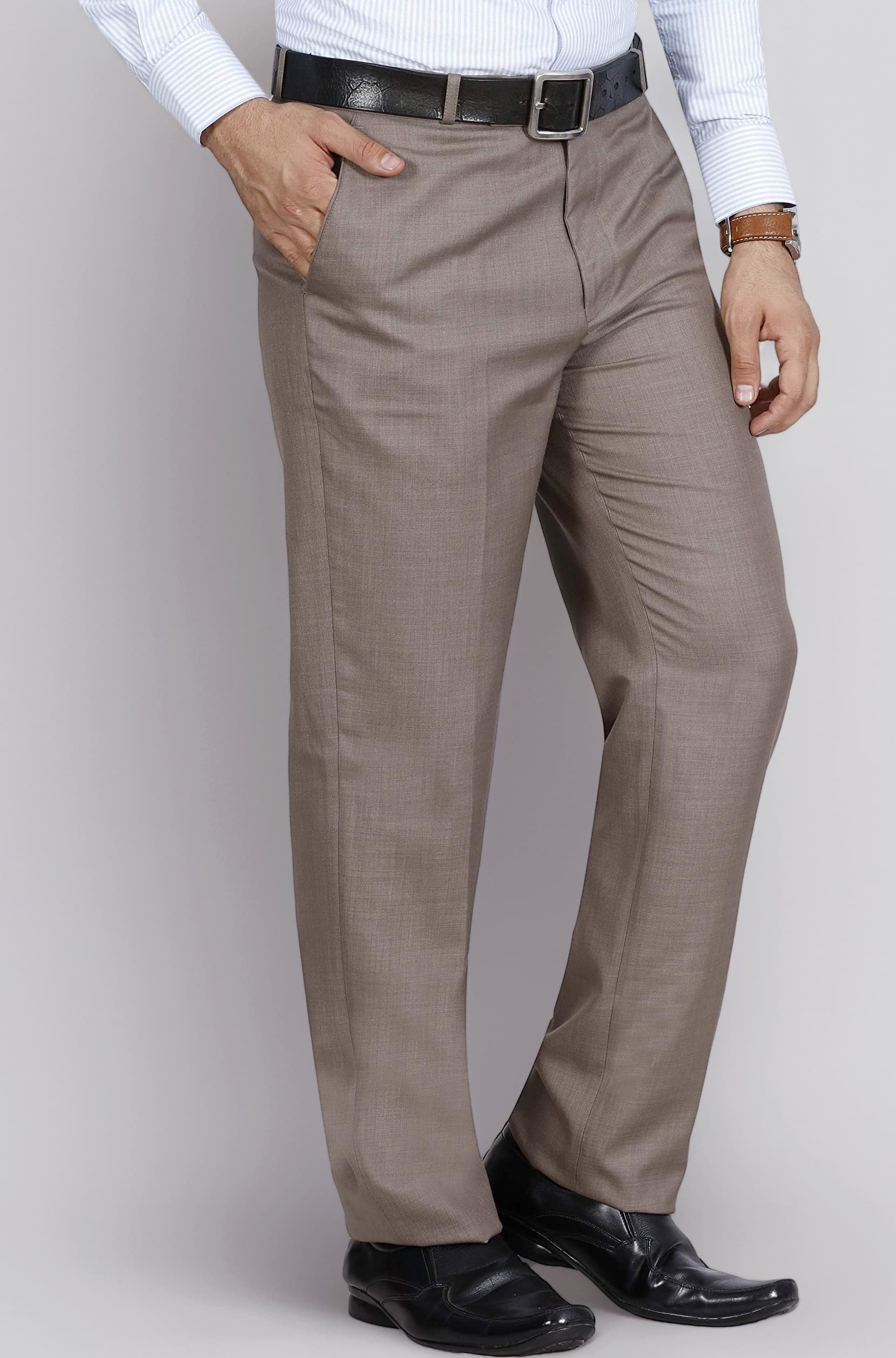 McHenry Men's Solid Formal Regular Fit Stretchable Wrinkle Free PolyViscose Trousers