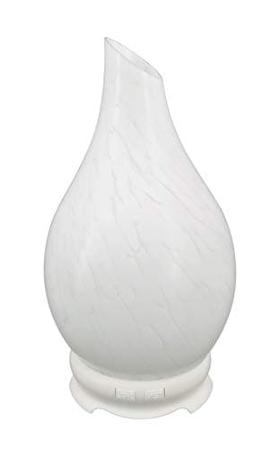 Essential Oil Diffuser 120ml Rock Pattern Handmade Glass Art Intermittent Setting Ultrasonic Aroma Cool Mist Humidifier for Improving Air Quality yoga Office Home Waterless Auto Shut-off (Rock White)