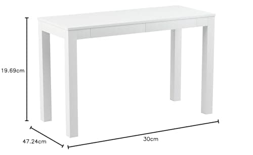 Ameriwood Home Large Parsons 2-Drawer Computer Desk, White