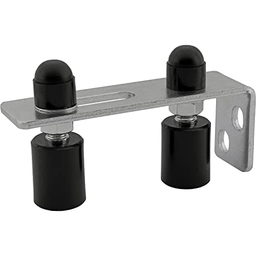 Gate Guide Adjustable - Smooth Black Nylon Double Roller & Durable Zinc Plated 90° L Wall Mounting Bracket for Sliding Gates and Rolling Doors