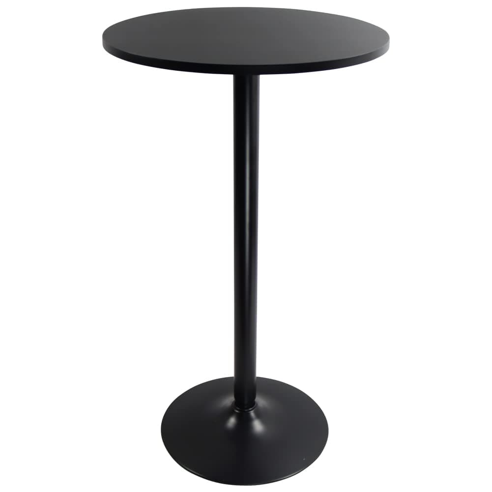 KKTONER Round Bar Table, Cafe Table, Counter Table, Dining Pub Table, Desk, Black