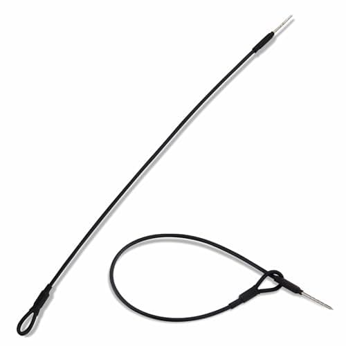 100 Security Lanyard Wire Loop to Pin Black for Mini Tag EAS Loss Prevention Antishoplifting Systems