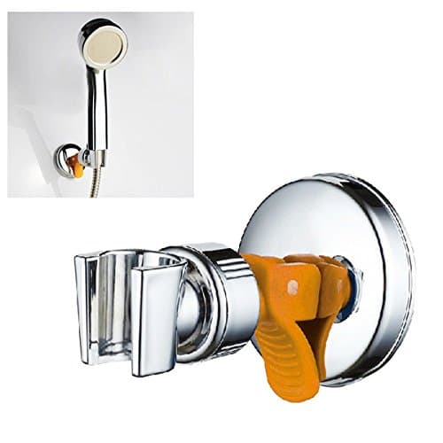 Adjustable Shower Head Holder with Suction Cup Chrome Bracket.