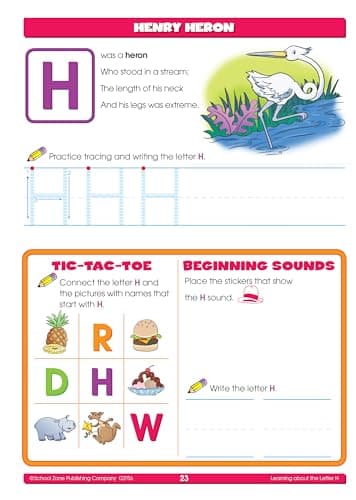 School Zone Alphabet Stickers Workbook