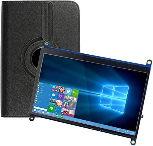 for Raspberry Pi 4 Screen, 7 Inch LCD Screen 1024 X 600 HDMI Monitor IPS Display Touchscreen with Leather Case, for Raspberry Pi 4/3/2/1/3B+/BB,Banana Pi.