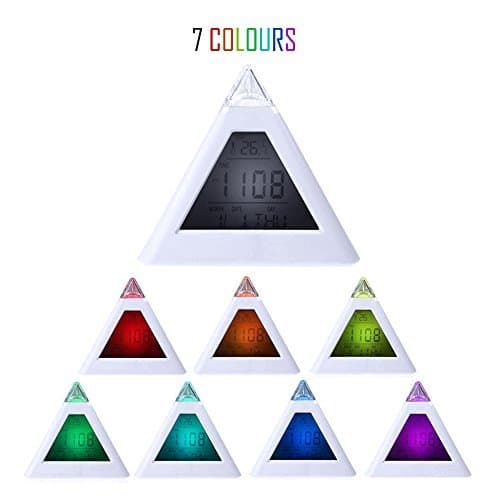 New Sky Tech Mini 7 Color Display Light Pyramid Digital Alarm Clock