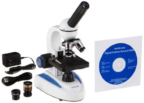AmScope M158C-E 40X-1000X LED Cordless All-Metal Framework Full-Glass Optical Lens Student Biological Compound Microscope + Digital Camera USB Imager Compatible with Windows XP/Vista/7/8 & Mac (Driver Free) Size: 640 X 480 Pixel USB digital camera