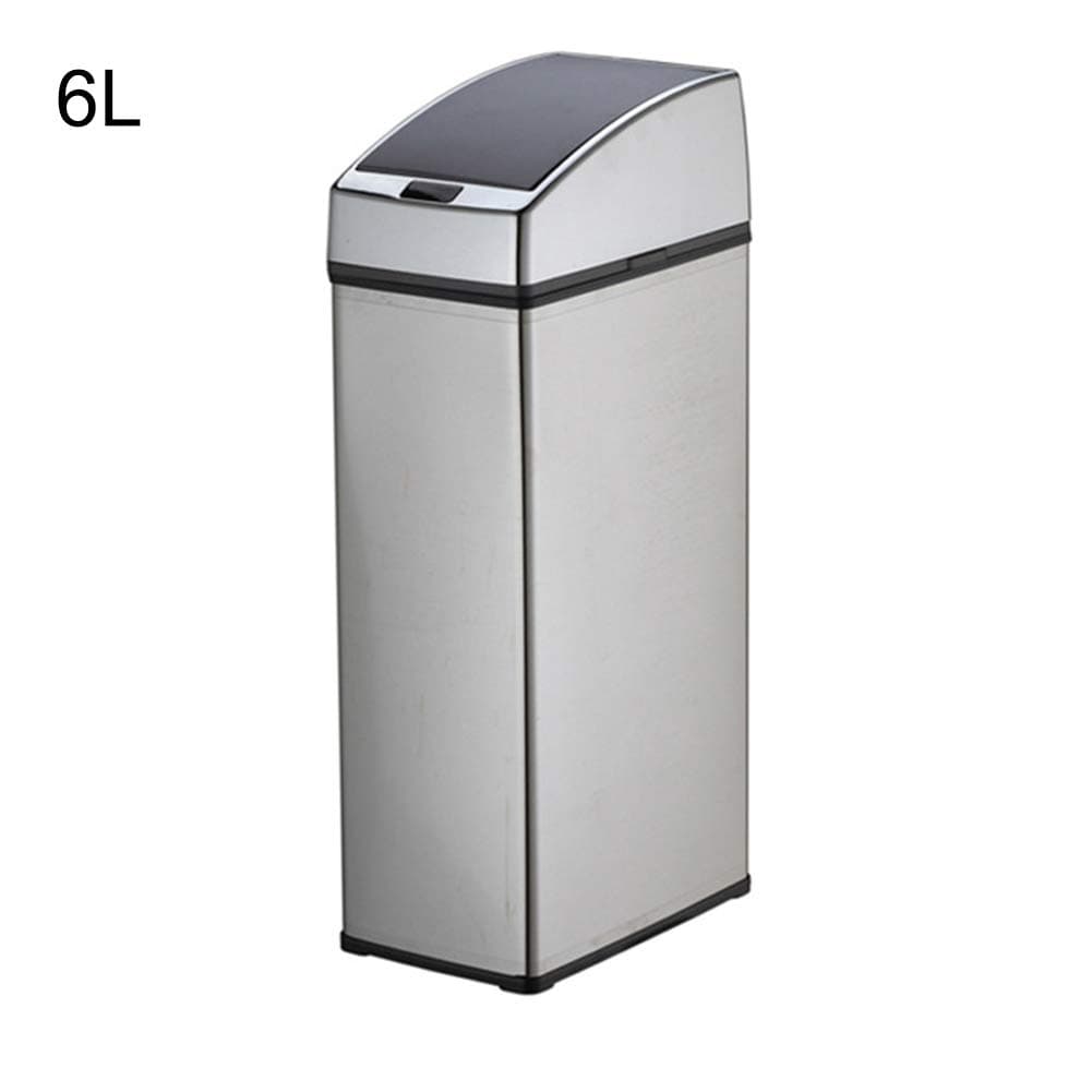 Kitchen Bins Automatic IR Smart Sensor Dustbin Trash GarbageCan Induction Household Waste Bin - Silver 6l
