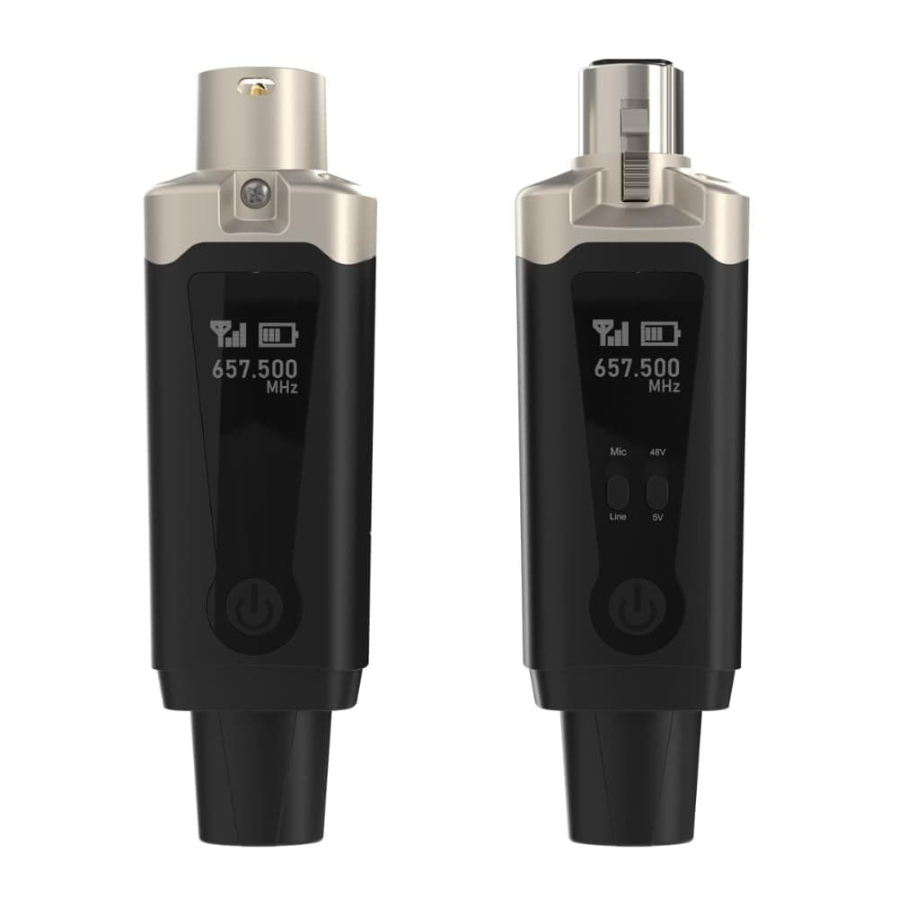 AirSync - Wireless XLR Transmitter and Receiver, UHF Wireless Microphone System for 150ft Range, Rechargeable Wireless Microphone Adapter for Dynamic & Condenser Microphones, Mixers, PA System, USB-C