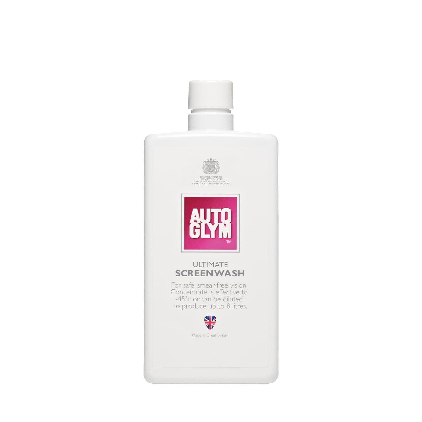 Autoglym Ultimate Screenwash, 500ml - Concentrated Screen Wash for Cars, Up to 8 Litres - Down to -45°C, Winter Windscreen Washer Fluid - Screenwash Concentrate Dilute for All Seasons for Windshield