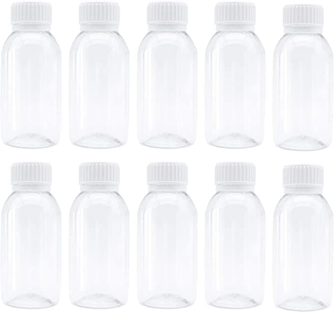 Empty Leakproof Plastic Bottle for Packing with Sealable Cap | 100 ML Capacity | Pack of 10 Bottle |, bottle