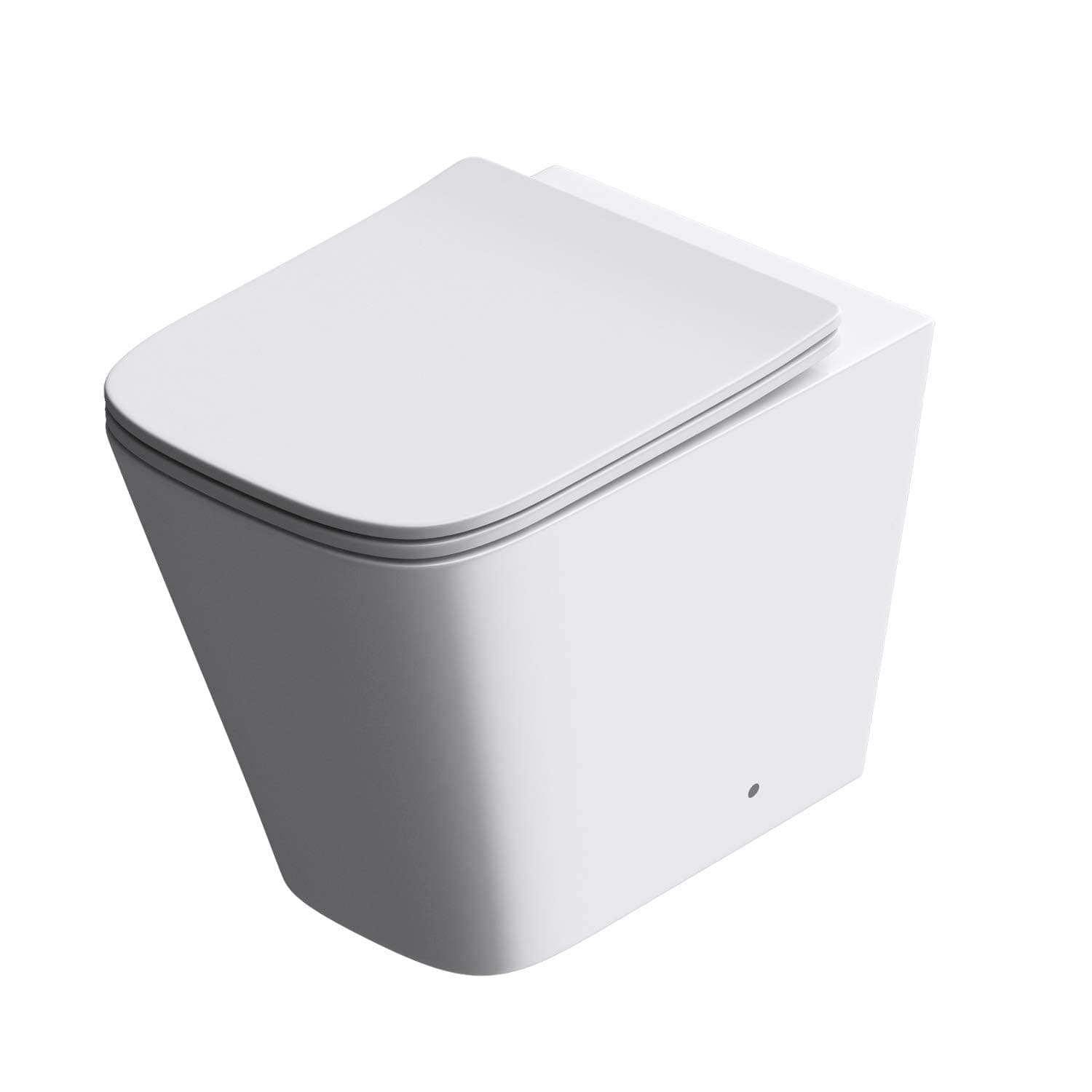 Durovin Bathrooms Back to Wall Rimless Toilet - Short Projection - Include WC Pan with Soft Close Seat Quick Release (Square)