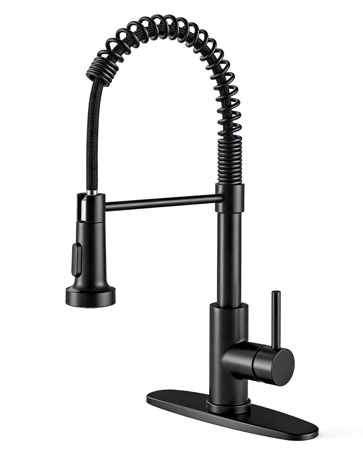Black Kitchen Faucet with Pull Down Sprayer Stainless Steel Commercial Single Handle Classic Spring Pull Out Kitchen Sink Faucet for Pot Filler Farmhouse Camper Bar Laundry Room 866080R