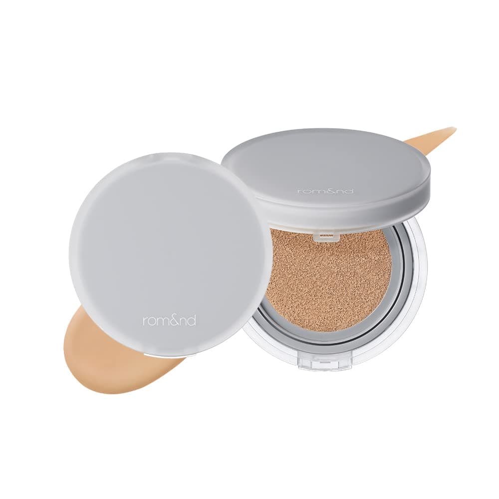 Rom&nd Nu Zero Cushion (05 Sand 25) Long Lasting, High Coverage, Semi Matte Finish, Flawless Complexion Without Cakey Face, Makeup Base and Fixer, Thinly Layered, Korean Cushion Foundation