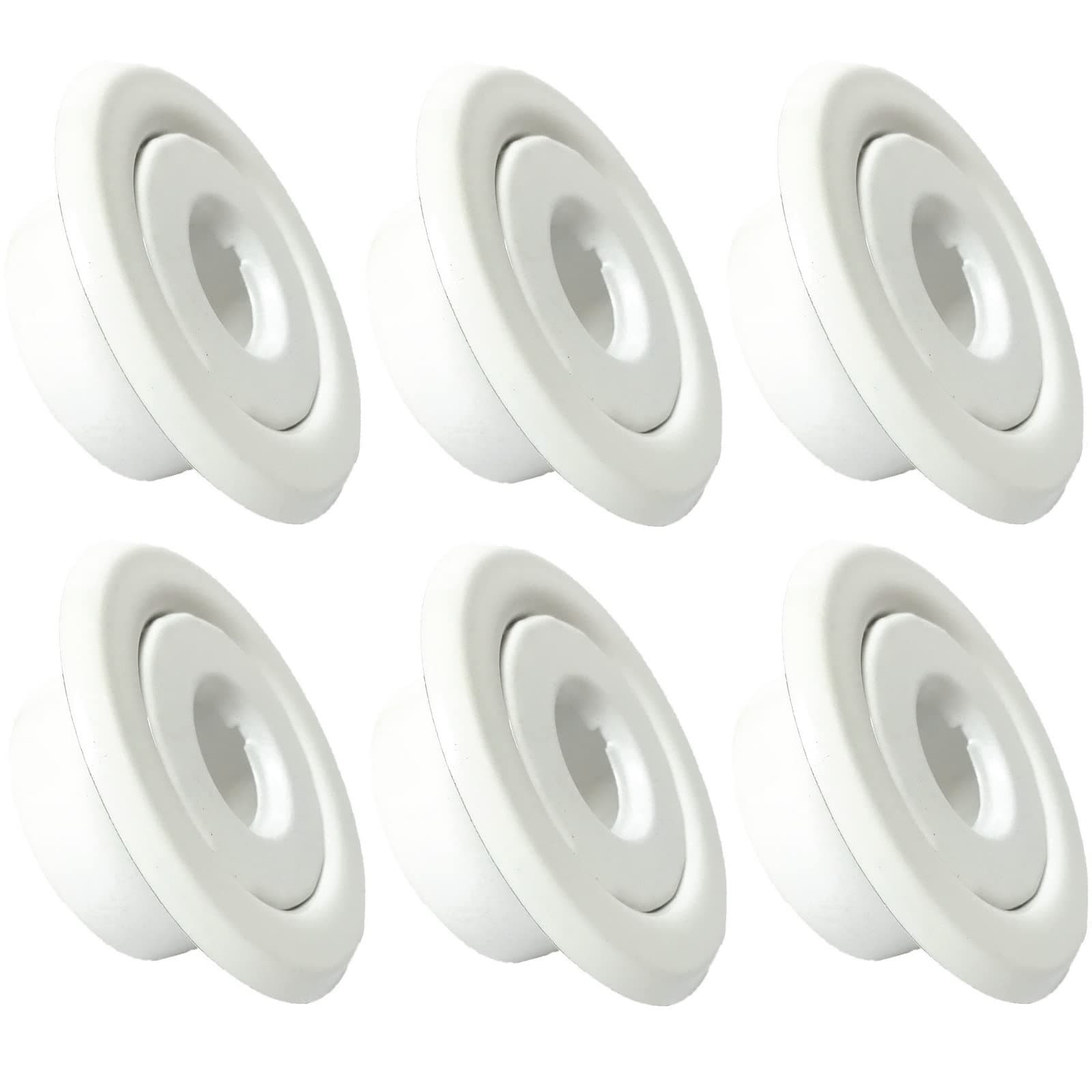 Happy Tree (6 Pack) 1/2" IPS Fire Sprinkler Head Escutcheon Plate 3/4" Adjustment Range Recessed Two Piece Rosette Cover Trim Ring White Fire Sprinkler Covers for Ceiling