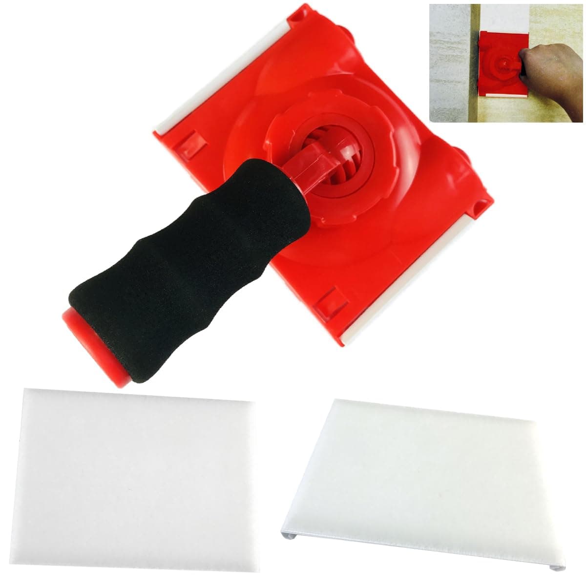 RSL43 Paint Edge Trimmer Plus Two Replace Pads | Corner Walls & Ceilings Pad Painter | Paint Pad Applicator | Edge Painting Tool with Painter's Pad Refills | Paint Edger for Wall Painting