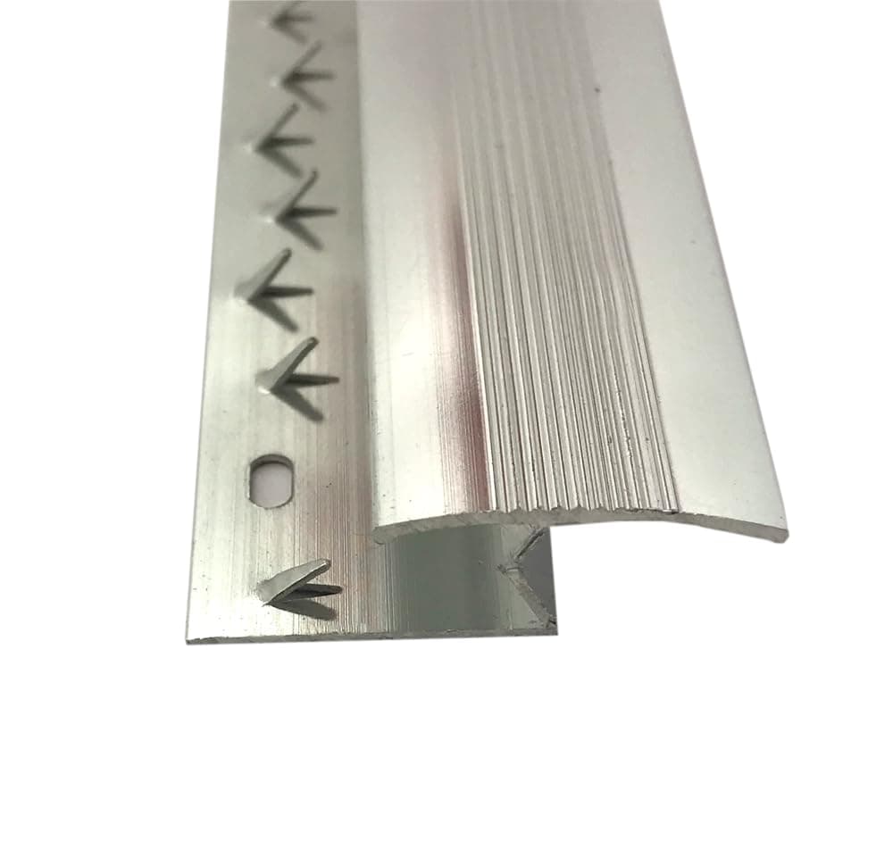 Basic Range - Carpet to Tile Threshold Strip - Silver - Joining Carpets to Laminate, Wood or Tile Flooring - Door Bar Trim by FloorPro (Silver)