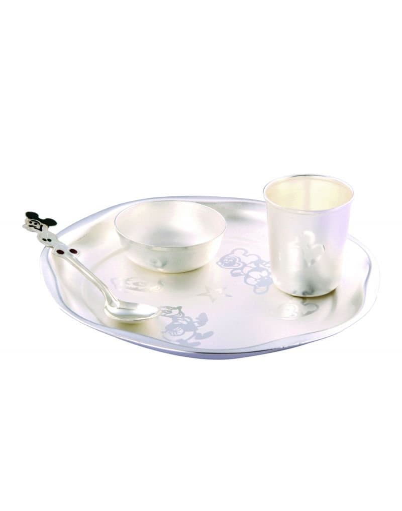 GoldGiftIdeas Silver Plated Dinner Set for Gift, Baby Dinner Set, Silver Plated Gift Items/Perfect for Birthday and Return Gift