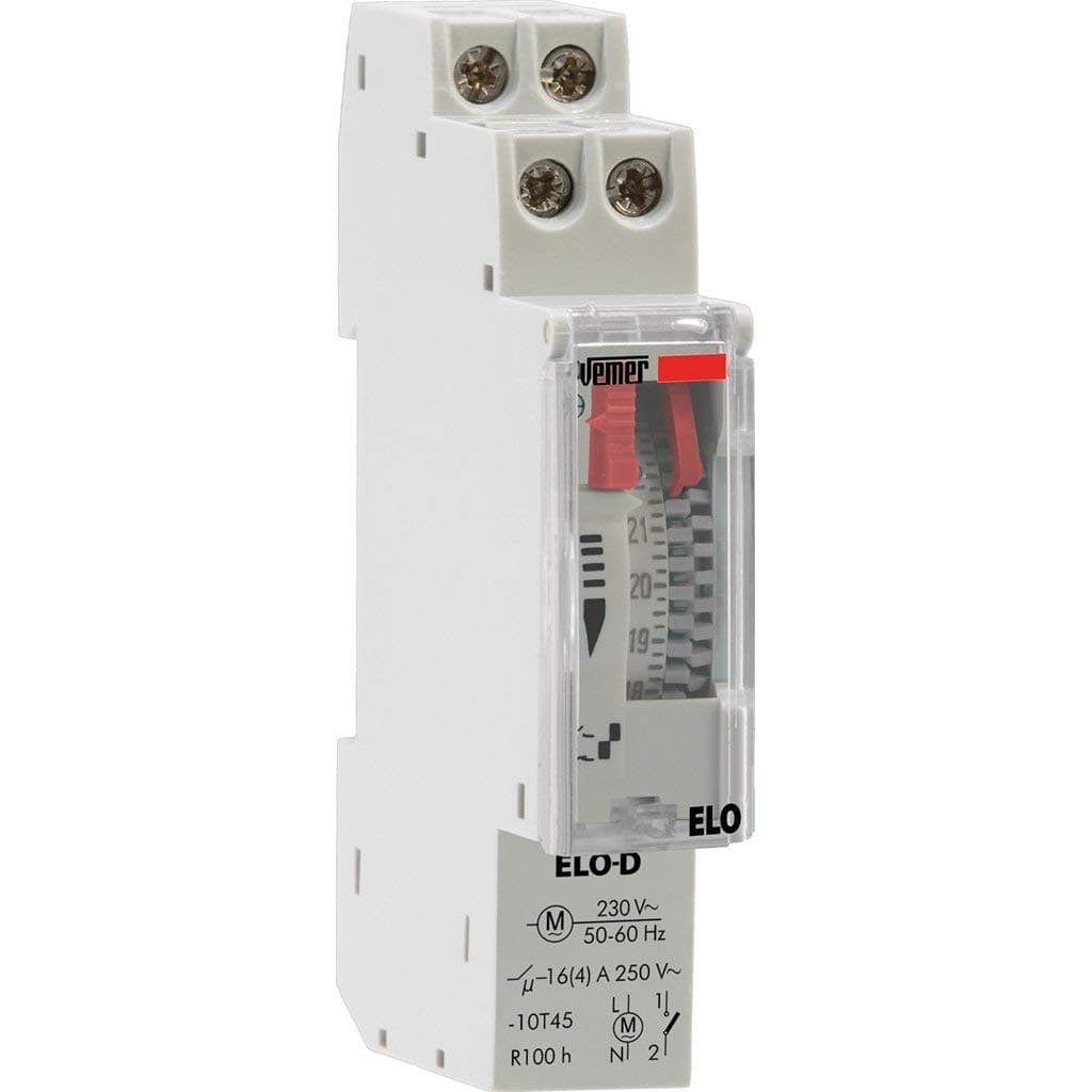 VEMERElectromechanical Timer with Daily Programming, DIN Rail mounting, lightgrey