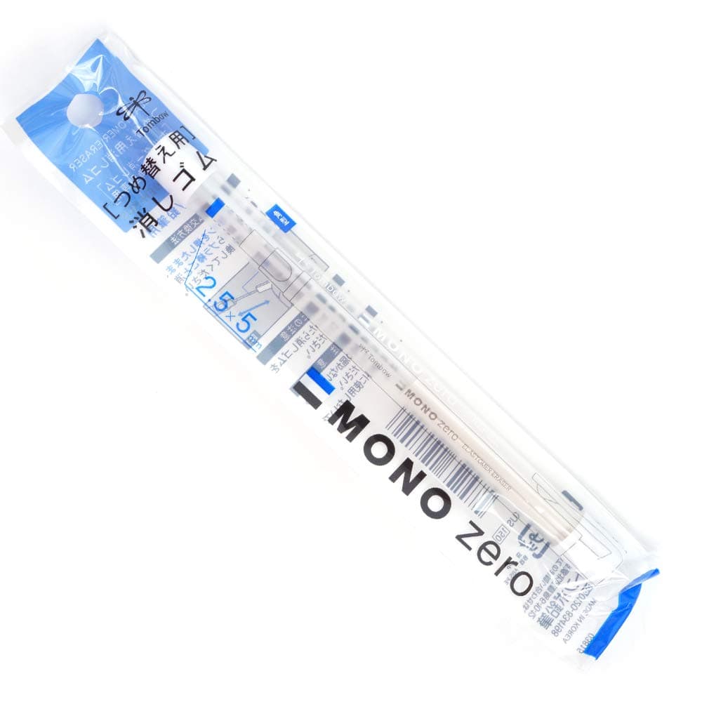 MONO Zero Pen-Style Eraser Refill Square Tip 5pack 10refills