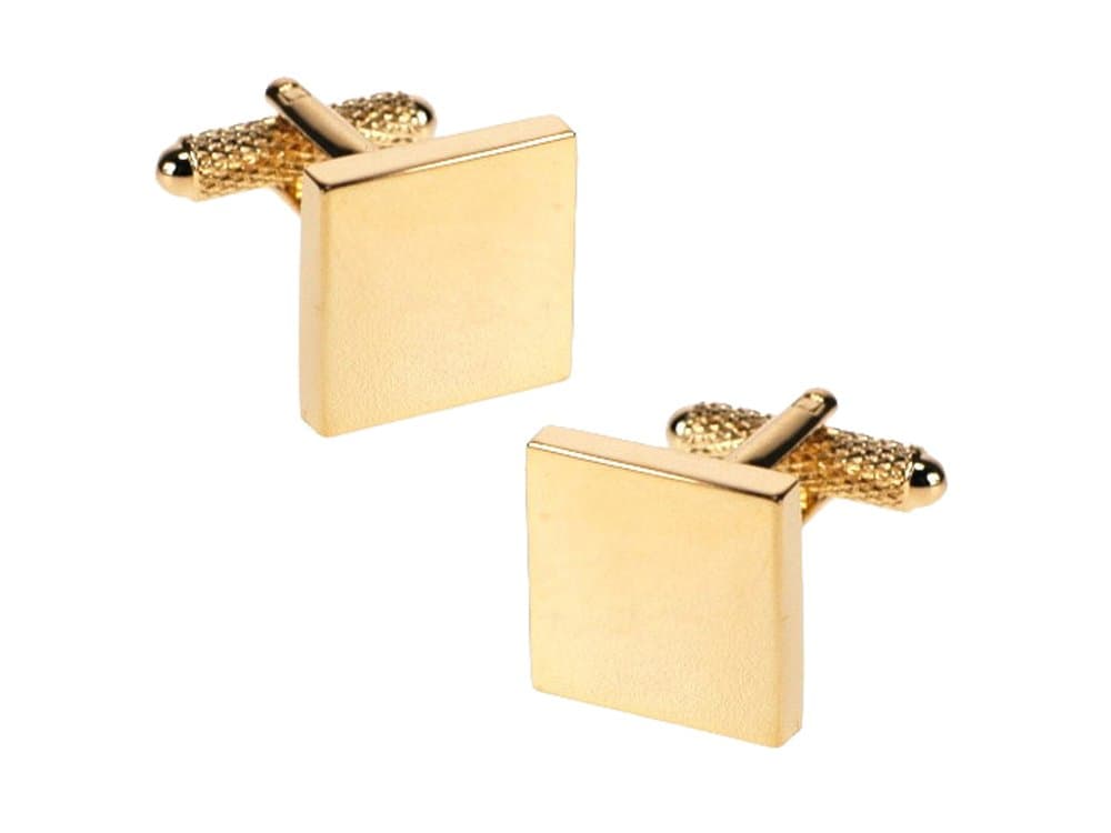 Gold Plated Square Engravable Cufflinks