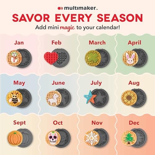 DASH Multimaker Mini System Set of Two 4 Inch Removable Non-Stick Plates (Sunflower & Bee) - 2 Pack Waffle and Griddle Plates, Compatible with Dash MultiMaker Mini System,