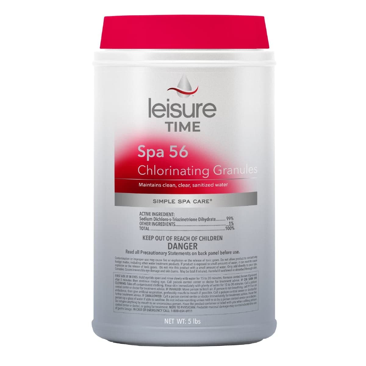 Leisure Time E5 Spa 56 Chlorinating Granules for Spas and Hot Tubs - Maintains Clean, Clear, Sanitized Water, 5 lbs
