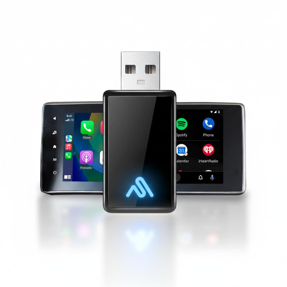 AutoSky 8PRO Wireless Adapter – Convert Wired CarPlay or Android Auto to Wireless, Upgraded Ultra-Speed Chip, Plug & Play, Fast & Stable Bluetooth 5.3 Connection, Compact Design with Piano Finish