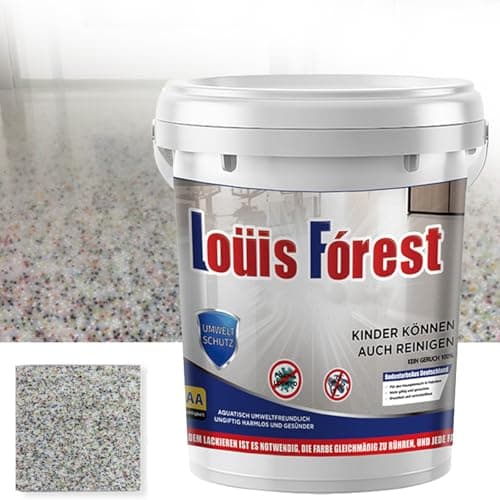 High-Gloss Marble Effect Epoxy Floor Coating, Louis Forest Epoxy Floor Paint, Garage Floor Paint, Waterproof Water-Based Epoxy Floor Paint (Colorful)