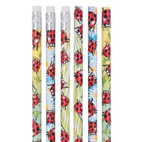 Foil Ladybug Pencils - 50 per pack