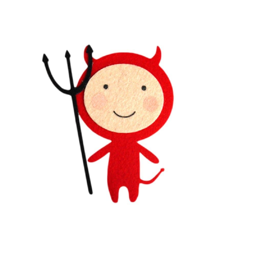 Devil Doll DIY Applique Printed Felt Iron on Patch
