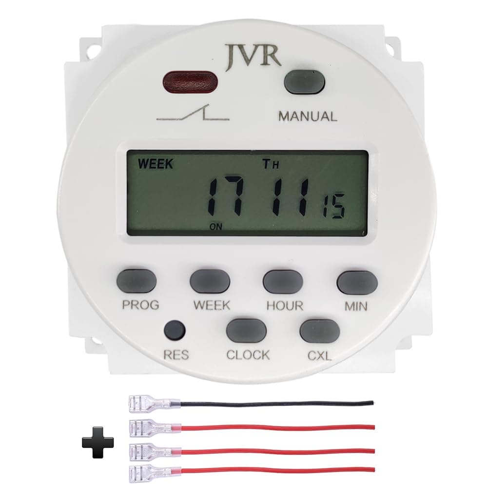 JVR 12V Timer Switch - Programmable, DC/AC/Solar Battery Powered | 12 Volt Timer Relay