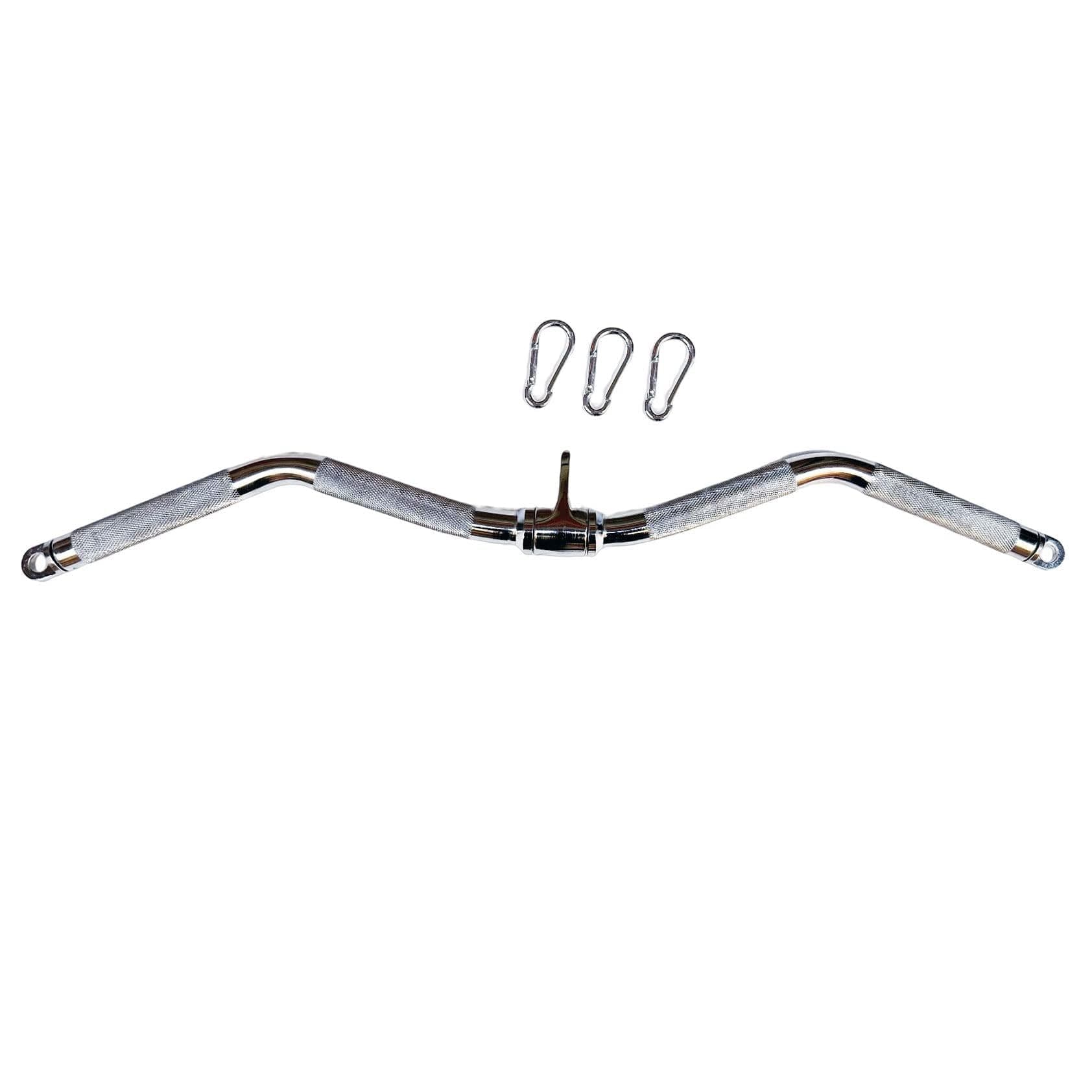 Lat Bar Cable Machine Attachment Curl Pulldown Bar Barbell Revolving Bar, Multi-Exerciser Cable Attachment Bar, Solid Steel Tricep Press Down Bar with Rubber Handgrips & Revolving Hanger