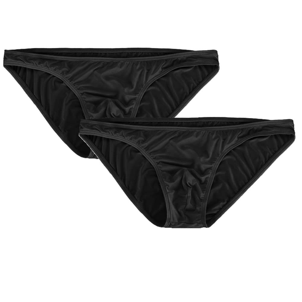 Summer Code Mens Basic Bikini Briefs Pack Low Rise Ice Silk Underwear