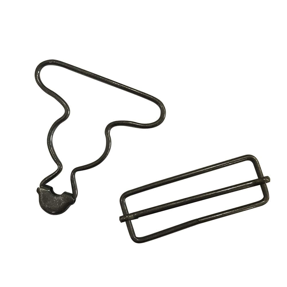 2 inch Inside Bottom Size Bronze Suspender Buckle with Rectangle Buckle Sliding Bar Pack of 10 Sets (Black) Q2058