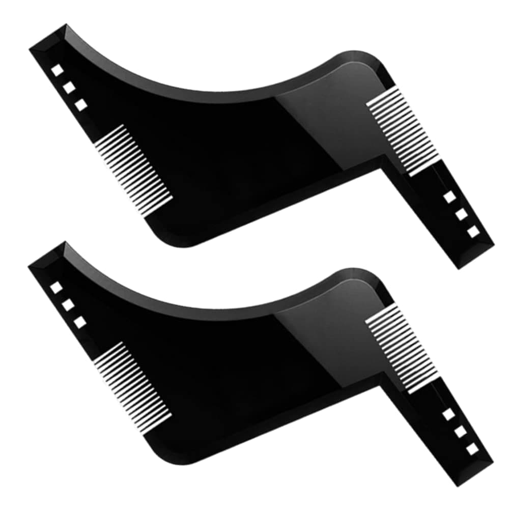 Beard Comb Beard Shaper Just for Men Beard Styling Template Shaping Tool for Facial Hair Hairline Perfect Symmetric Lines and Trim (2 PCS)