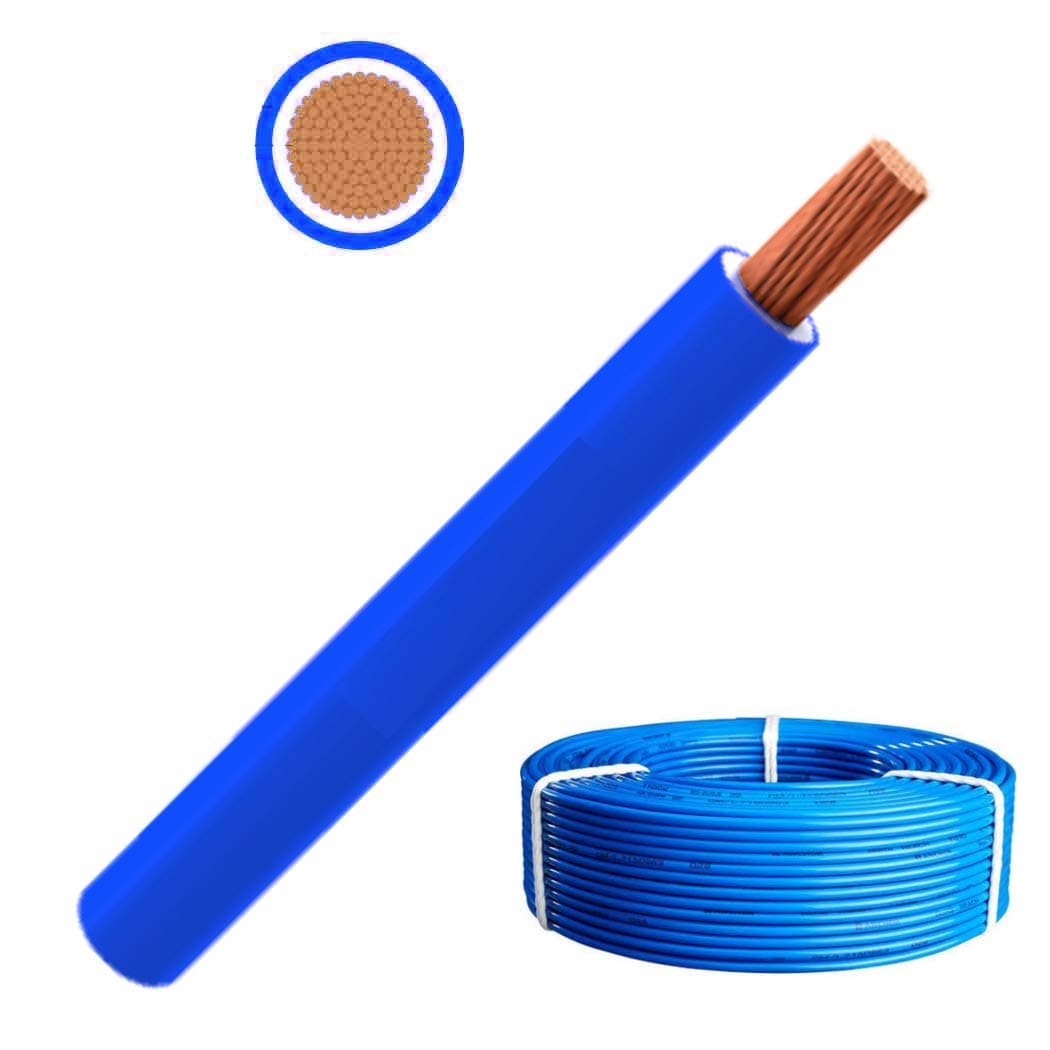 RR Multi Strand Pure Copper Single Core Flexible Cables | Trirated Electrolytic Conductor up to 105C Fire Resist Electric Panel Wire | BS6231 ISO9001 CE Compliant 100Y(90m) Roll (0.5mm, Blue)