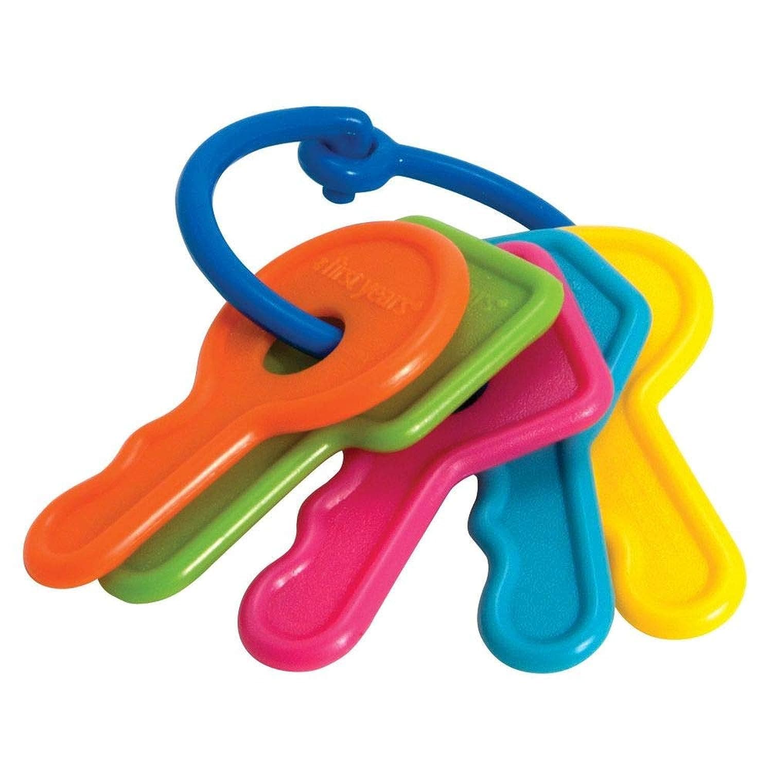 The First Years First Keys Baby Toy – Classic Multi-Colored Teething Keys for Infants and Toddlers – BPA-Free Rattle and Teether for Sensory Development and Motor Skills – 3M+