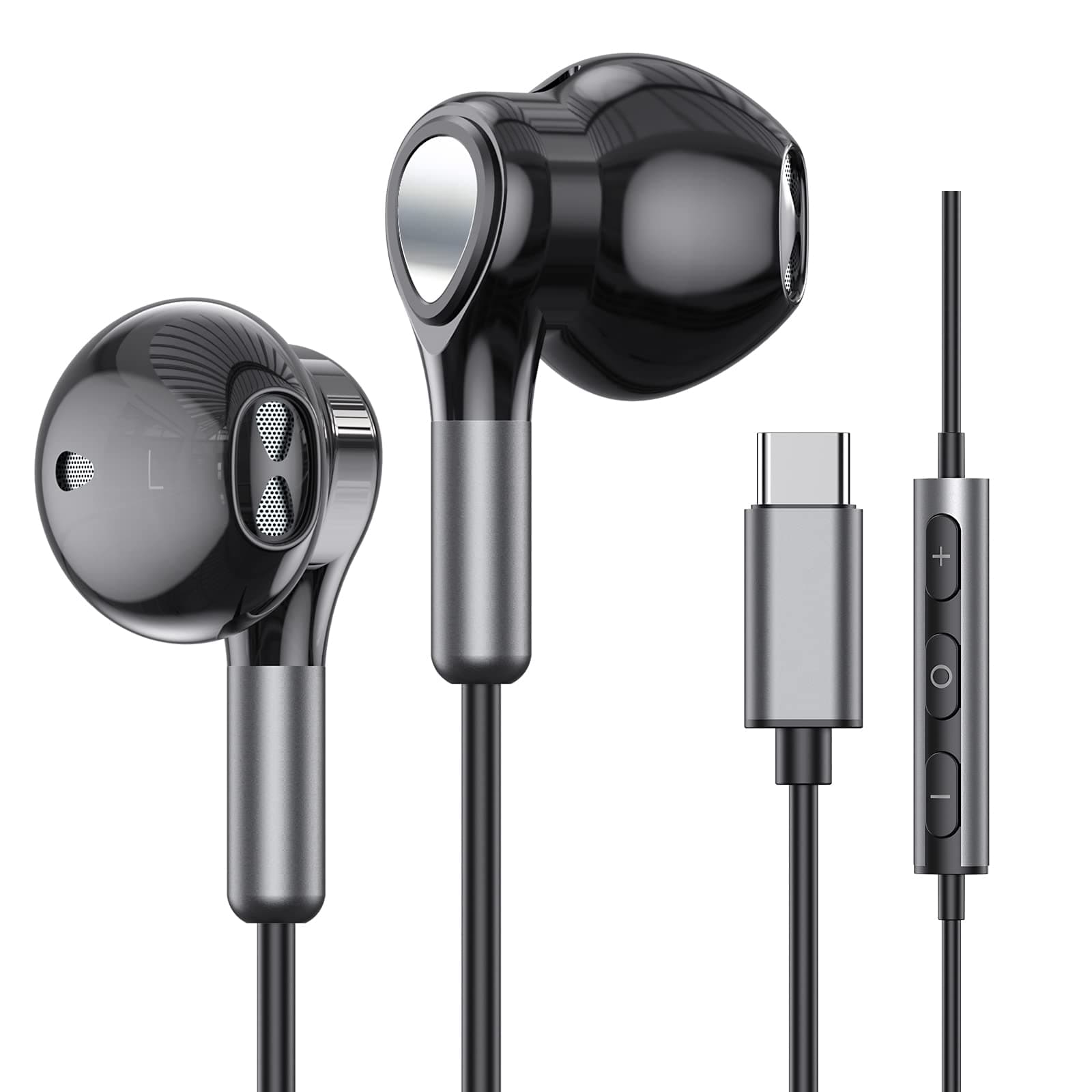 USB C Headphones for Samsung Galaxy S24 S23 Ultra S22 S21 FE S20 A54 A53 USB C Earphones with Mic Volume Control Wired Earbuds USB Type C Headphones for iPhone 16 15 Pro Max Plus iPad Pro Pixel 8 7 6a