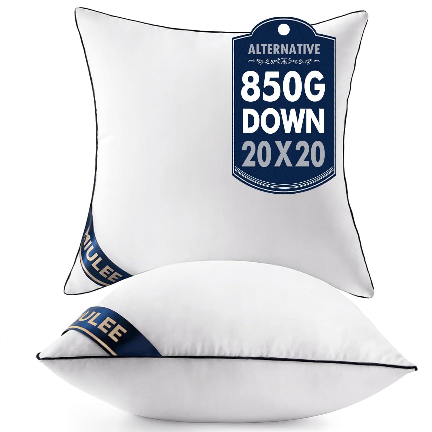 MIULEE 20x20 Pillow Inserts Set of 2 Throw Pillows 20 Inch Premium Down Alternative Pillow Inserts Decorative Pillow Stuffer for Sofa, Couch (20x20 inch, Set of 2)