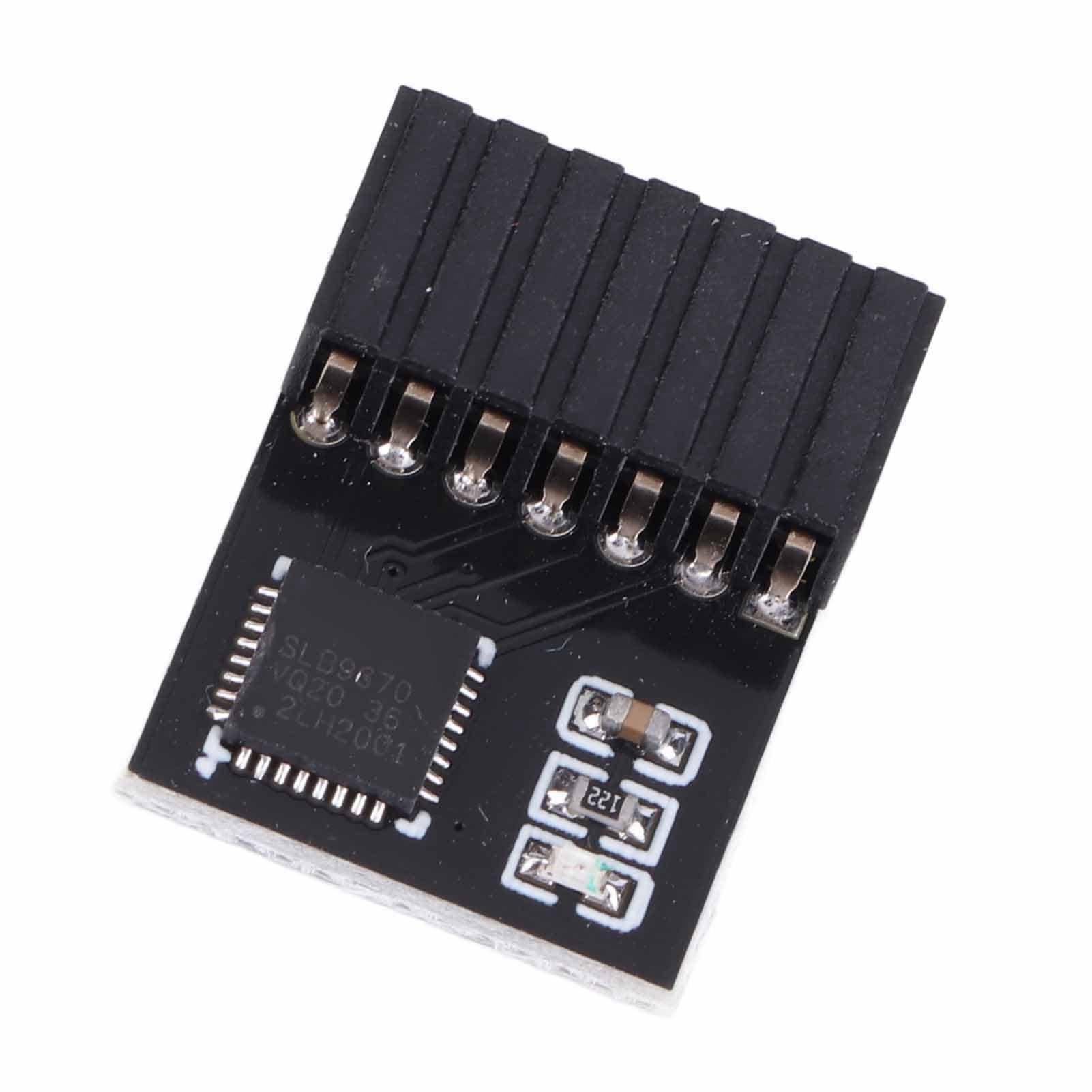 TPM 2.0 Module, Black PCB 14Pin SPI TPM 2.0 Encryption Security Module Remote Card Replacement TPM Chip Computer Components Fit for Motherboard Fit for System
