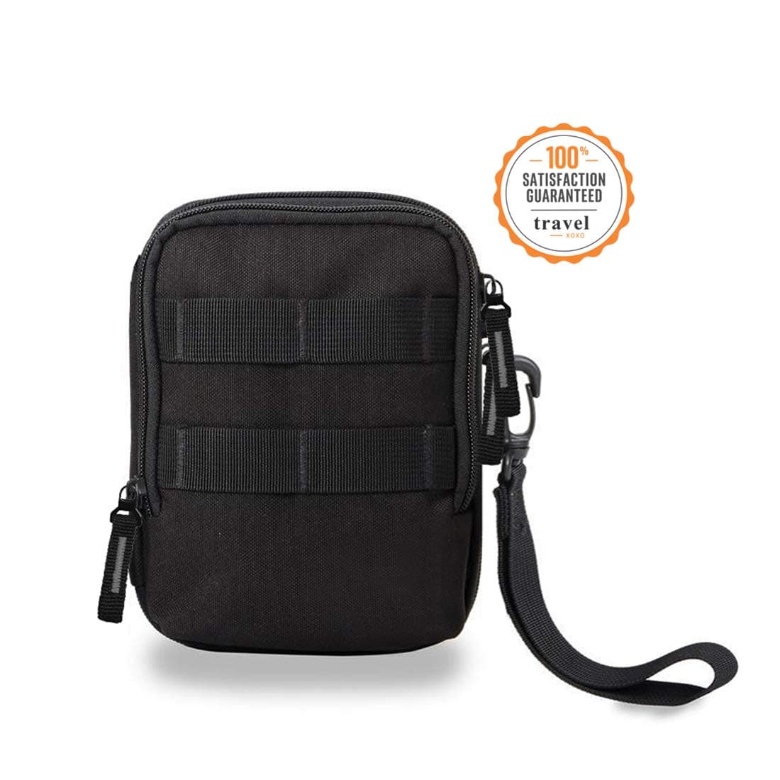 Polyester Canvas EDC Note Case With Molle-Web Strap Black