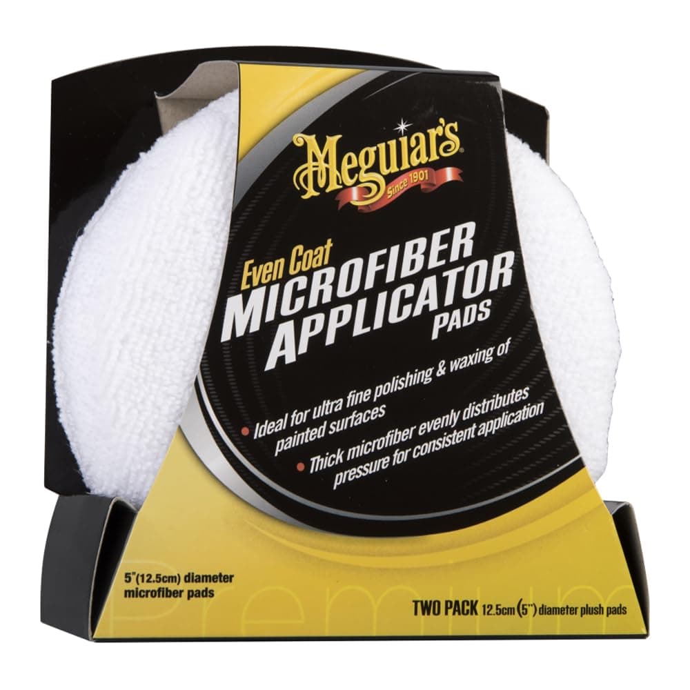 Meguiar's X3080 Even Coat 5" Microfiber Applicator Pads, 2 Pack