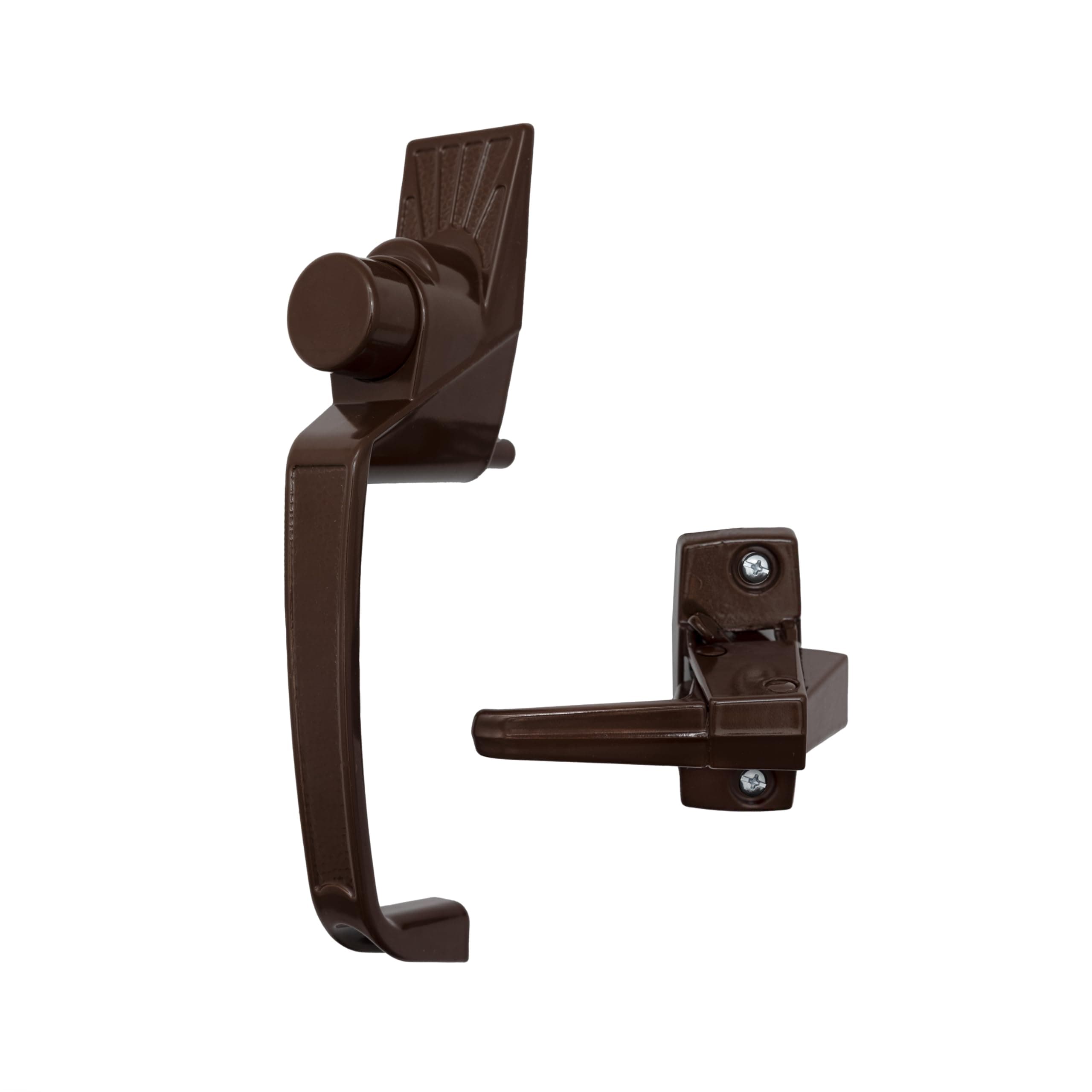Ideal Security Model 910 Classic Push Button Handle with Latch for Storm Door and Screen Door, Brown