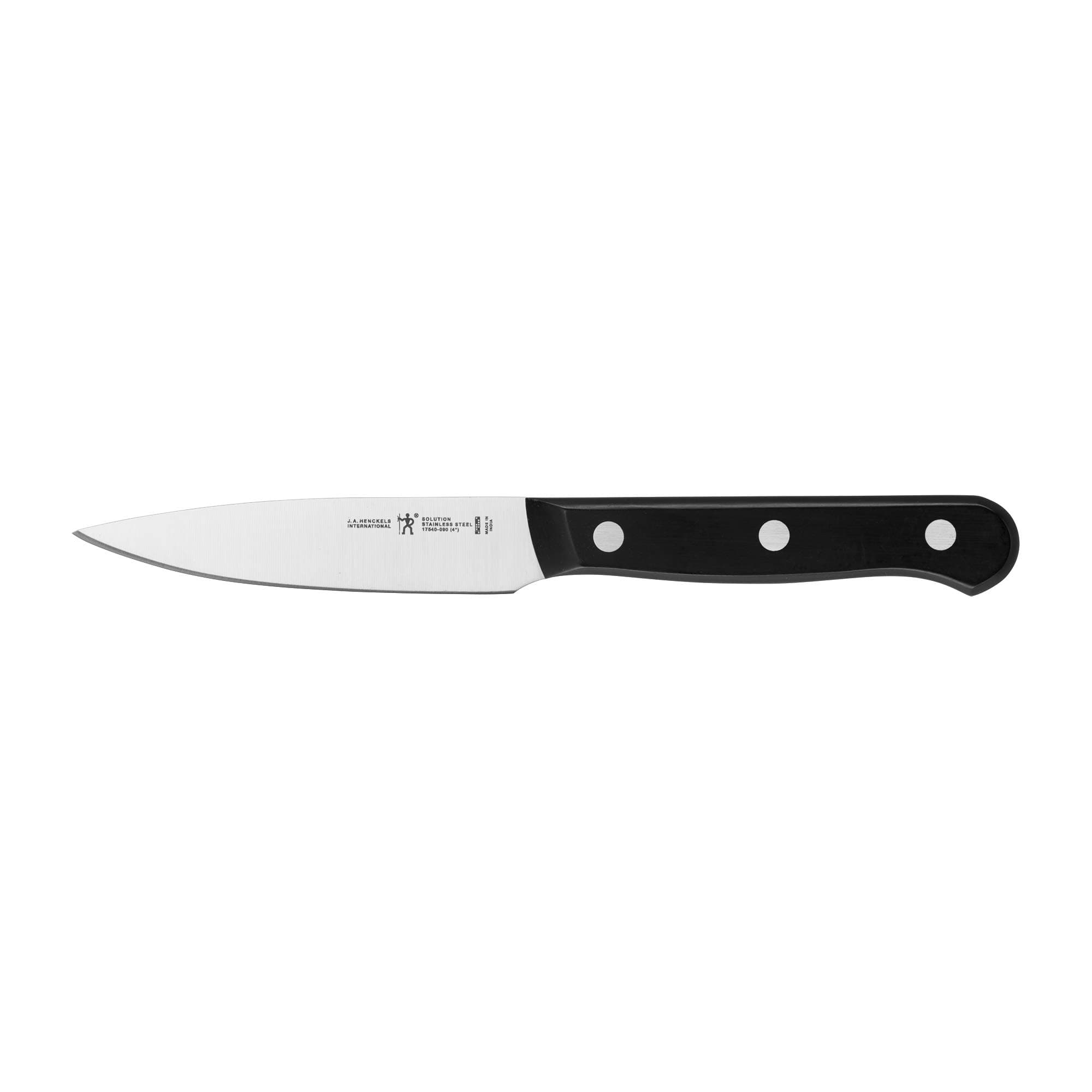 Solution Razor-Sharp 4-inch Compact Chef Knife, German Engineered Informed by 100+ Years of Mastery, Black/Stainless Steel