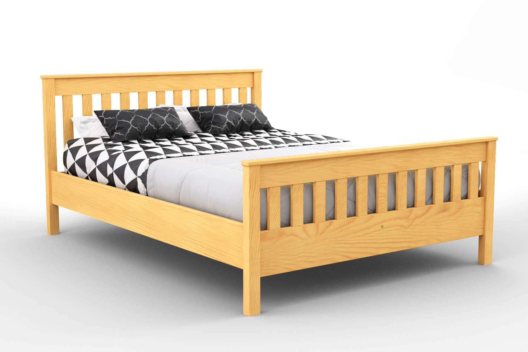 NODAX King Size Bed Frames – Solid Pine Wooden Bed Frame for Adults, F16 Easy Assemble Bed with Sturdy Slats, Comfortable Bedroom Furniture | 152.5 x 200 cm (Alder Finish)